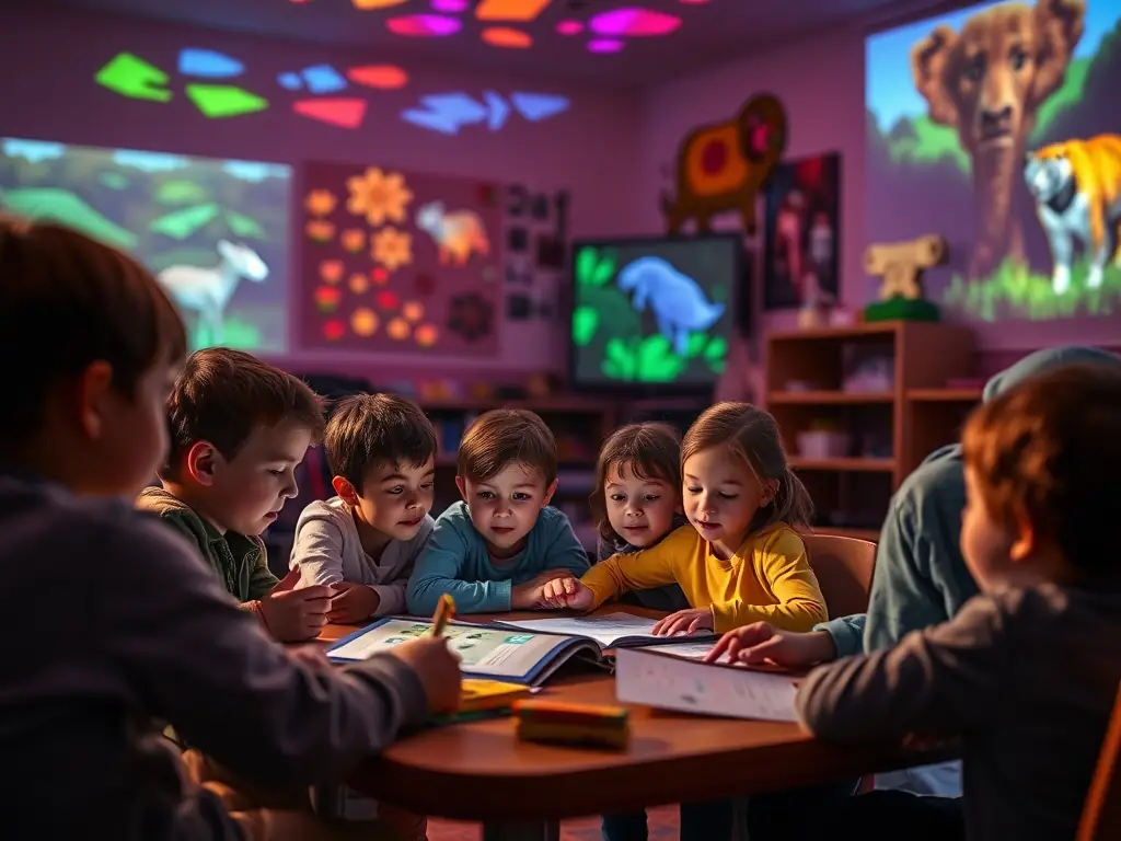 A classroom setting where instructors from ASSOCIATION DES PROPRIETAIRES ET CHASSEURS DE PLOULEC'H are teaching community members about wildlife conservation and sustainable practices.